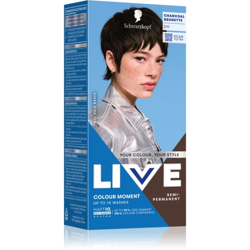 Schwarzkopf LIVE Colour Moment začasna barva za lase odtenek 010 Charcoal Brunette 50 ml