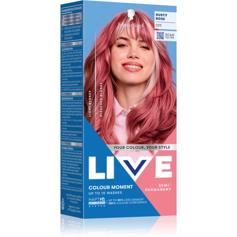 Schwarzkopf LIVE Colour Moment začasna barva za lase odtenek 025 Dusty Rose 50 ml