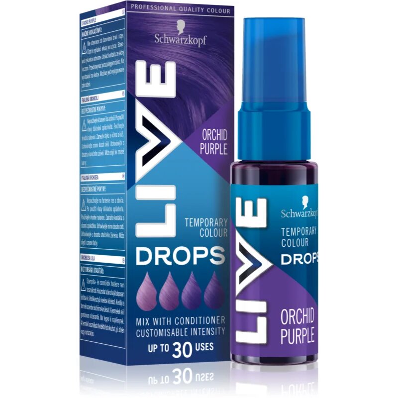 Schwarzkopf LIVE Drops izpiralna barvna senca odtenek Orchid Purple 30 ml