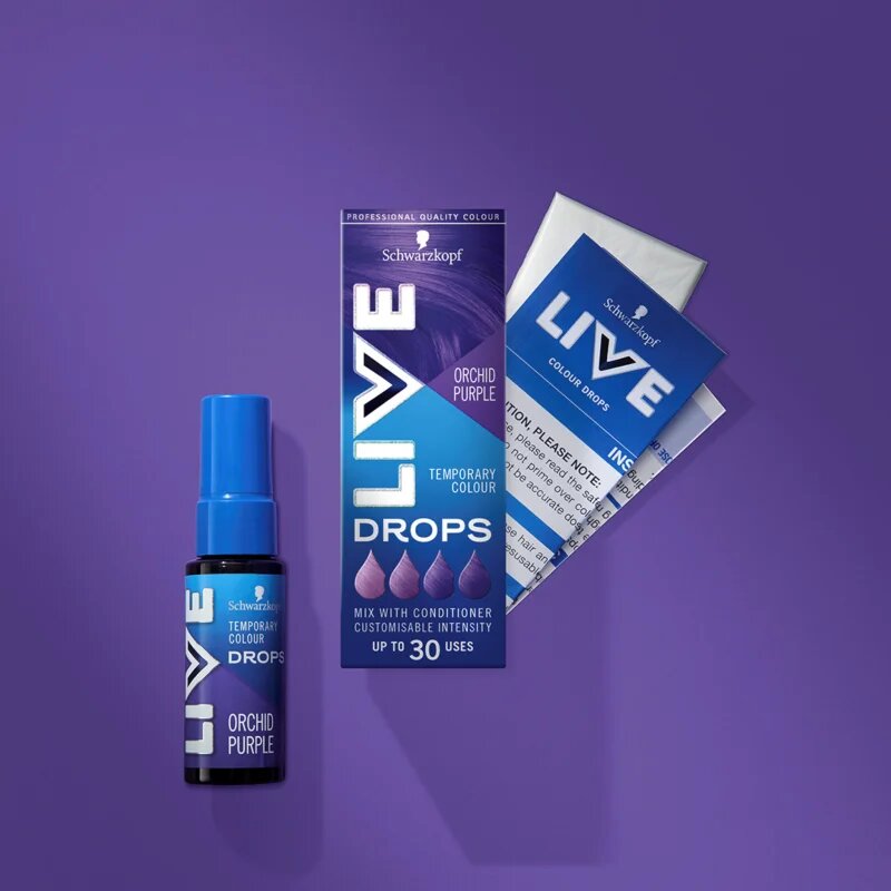 Schwarzkopf LIVE Drops izpiralna barvna senca odtenek Orchid Purple 30 ml