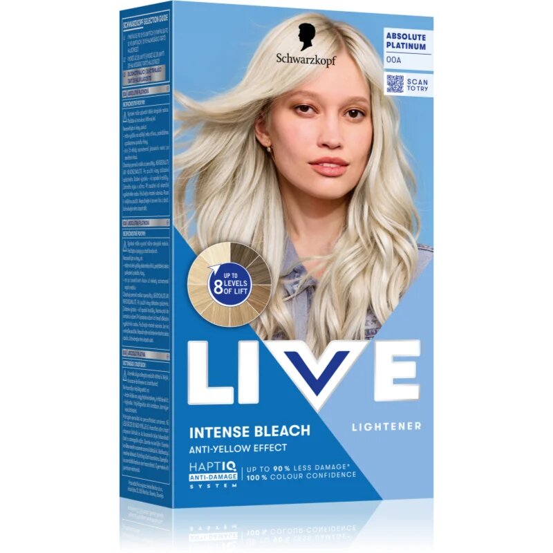 Schwarzkopf LIVE Intense Bleach odstranjevalec barve za lase 00A Absolute Platinum 1 kos