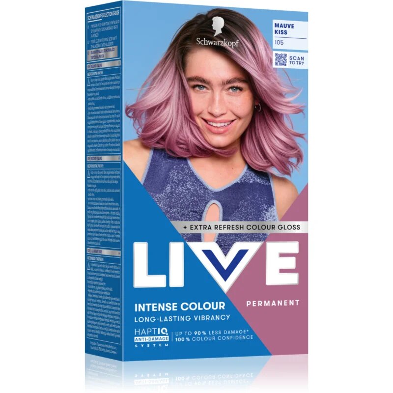 Schwarzkopf LIVE Intense Colour permanentna barva za lase odtenek 105 Mauve Kiss 1 kos