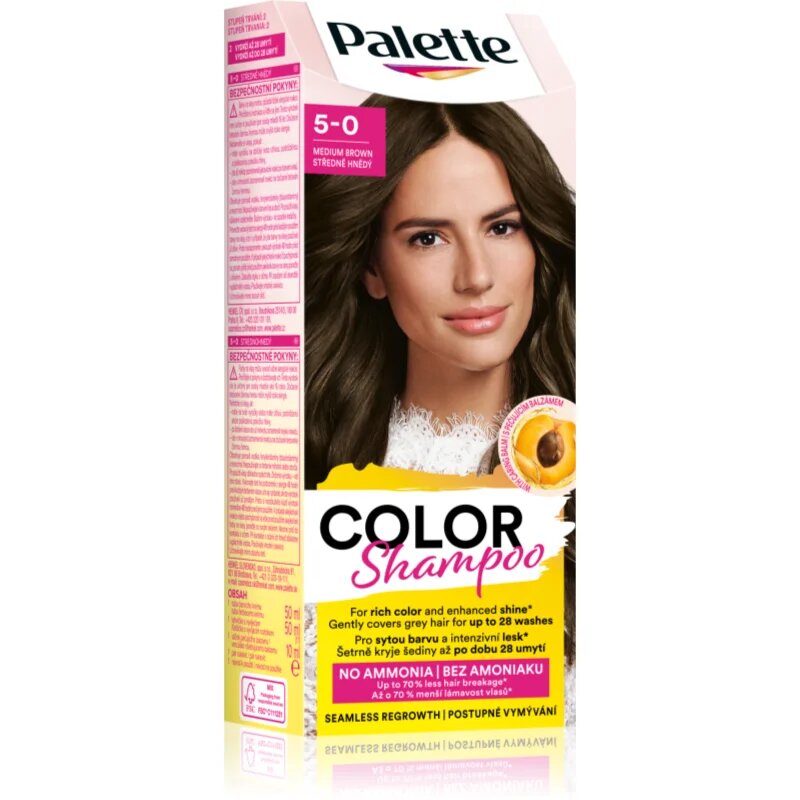 Schwarzkopf Palette Color Shampoo šampon za toniranje odtenek 5-0 Medium Brown 50 ml