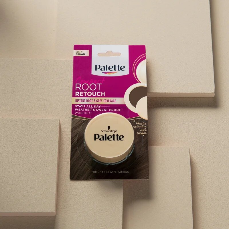 Schwarzkopf Palette Compact Root Retouch korektor za narastek in sive lase s pudrastim učinkom odtenek Light Brown 3 g