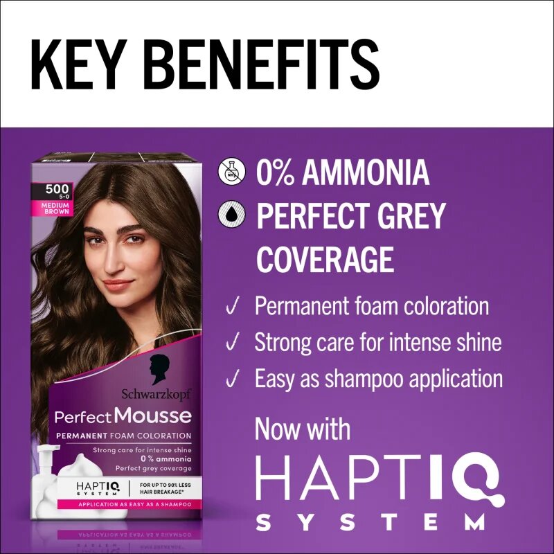 Schwarzkopf Perfect Mousse permanentna barva za lase odtenek 400 Icy Espresso 1 kos