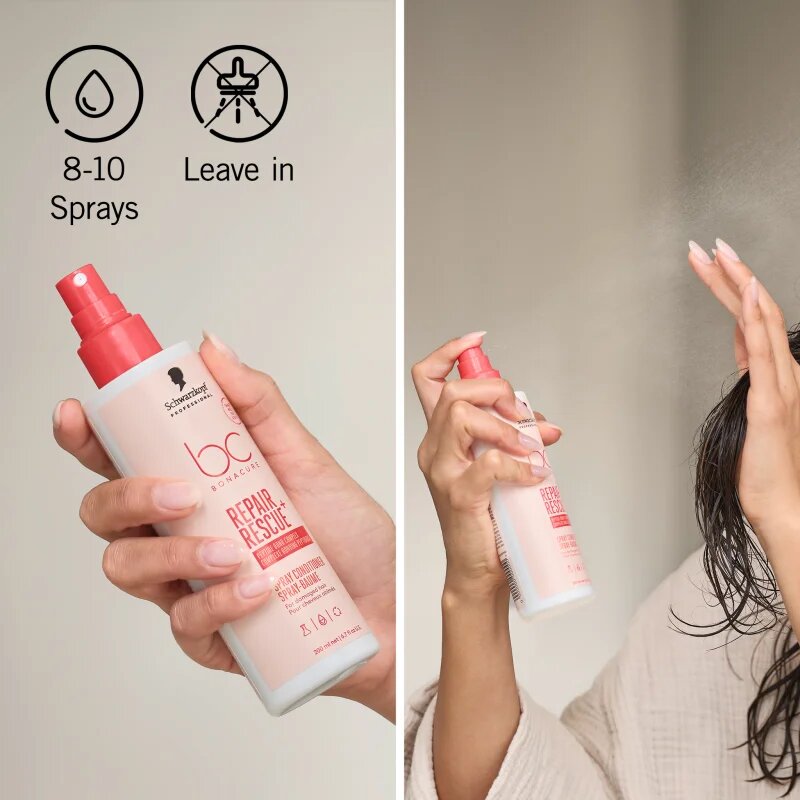 Schwarzkopf Professional BC Bonacure Repair Rescue+ balzam brez spiranja za poškodovane lase v pršilu 200 ml