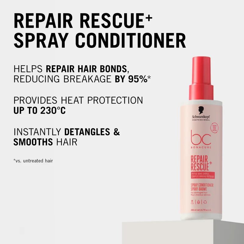 Schwarzkopf Professional BC Bonacure Repair Rescue+ balzam brez spiranja za poškodovane lase v pršilu 200 ml