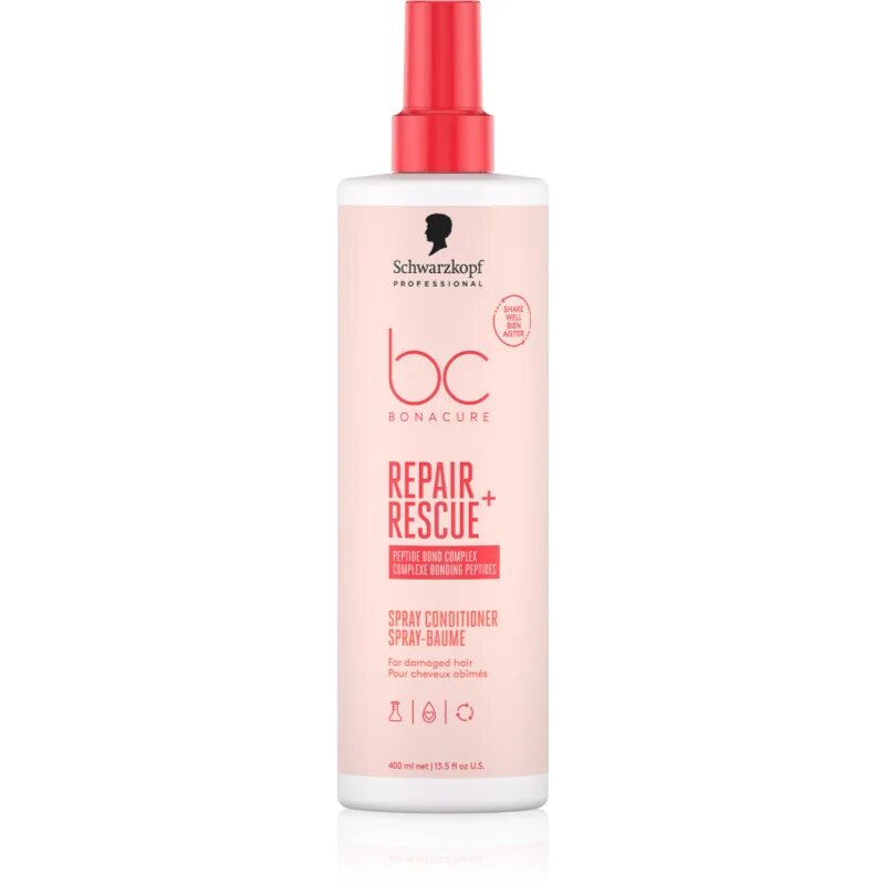 Schwarzkopf Professional BC Bonacure Repair Rescue+ balzam brez spiranja za poškodovane lase v pršilu 400 ml