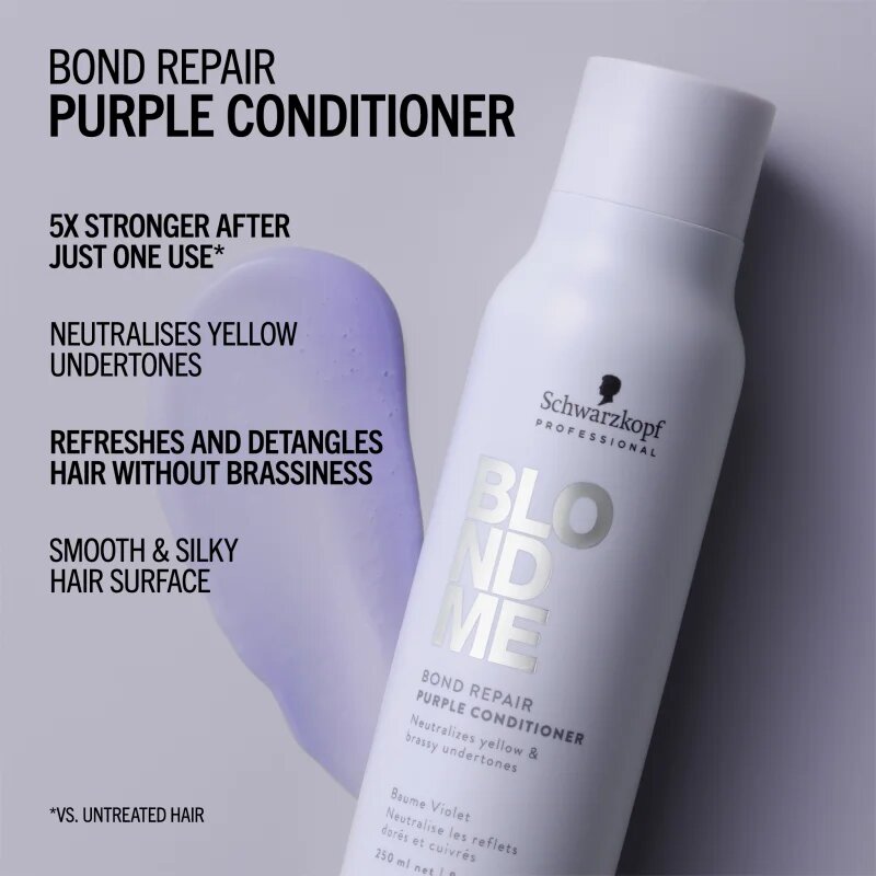 Schwarzkopf Professional Blondme Bond Repair Purple Conditioner vijoličen balzam za blond lase 250 ml