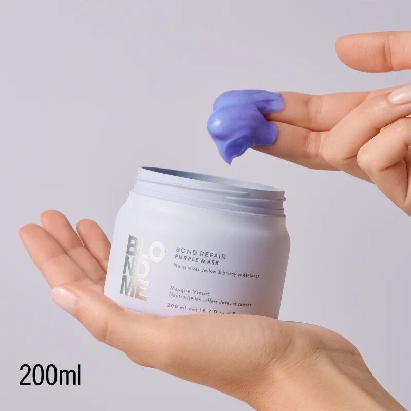 Schwarzkopf Professional Blondme Bond Repair Purple Mask maska za lase za nevtralizacijo rumenih odtenkov 200 ml