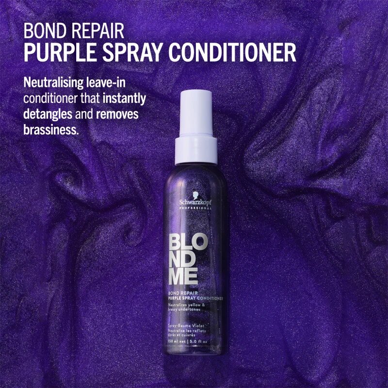 Schwarzkopf Professional Blondme Bond Repair Purple Spray Conditioner vijoličen balzam v pršilu 150 ml