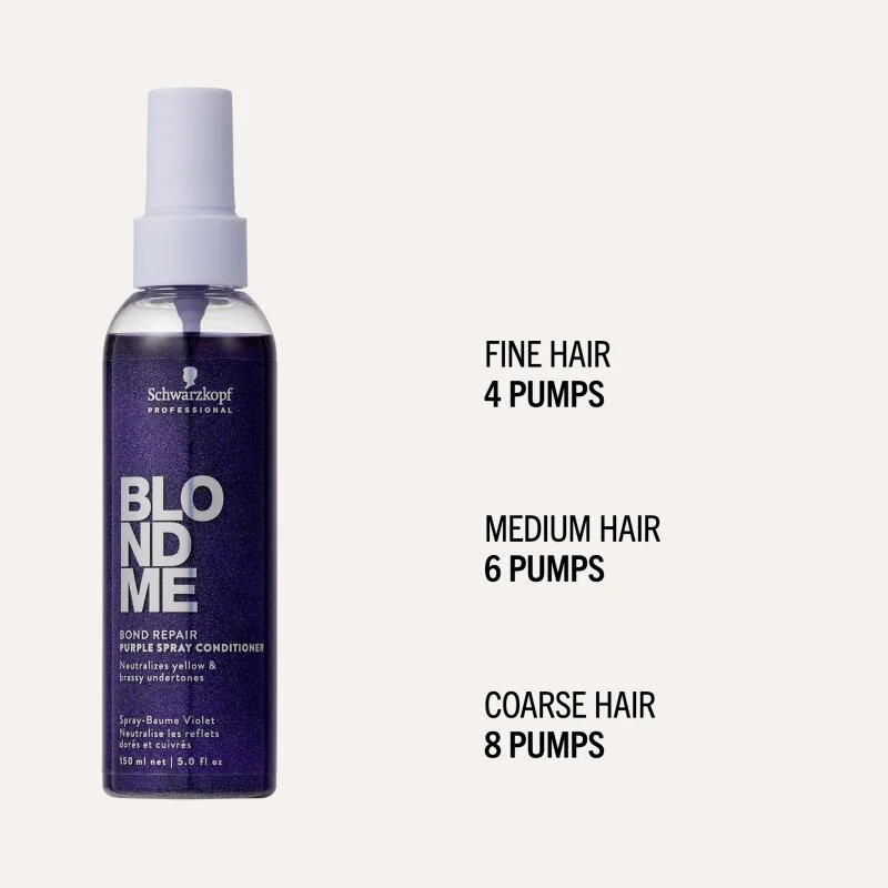 Schwarzkopf Professional Blondme Bond Repair Purple Spray Conditioner vijoličen balzam v pršilu 150 ml