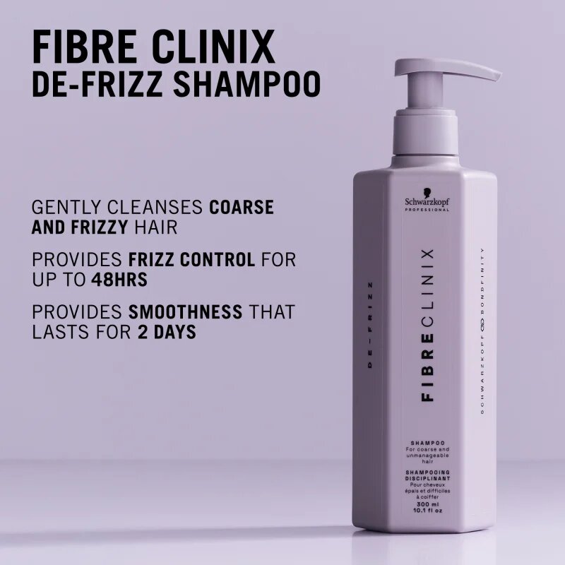 Schwarzkopf Professional Fibre Clinix De-Frizz Shampoo gladilni šampon za neobvladljive lase 300 ml