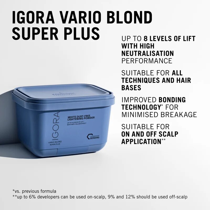 Schwarzkopf Professional IGORA Vario Blond Super Plus posvetlitveni puder za blond lase 450 g