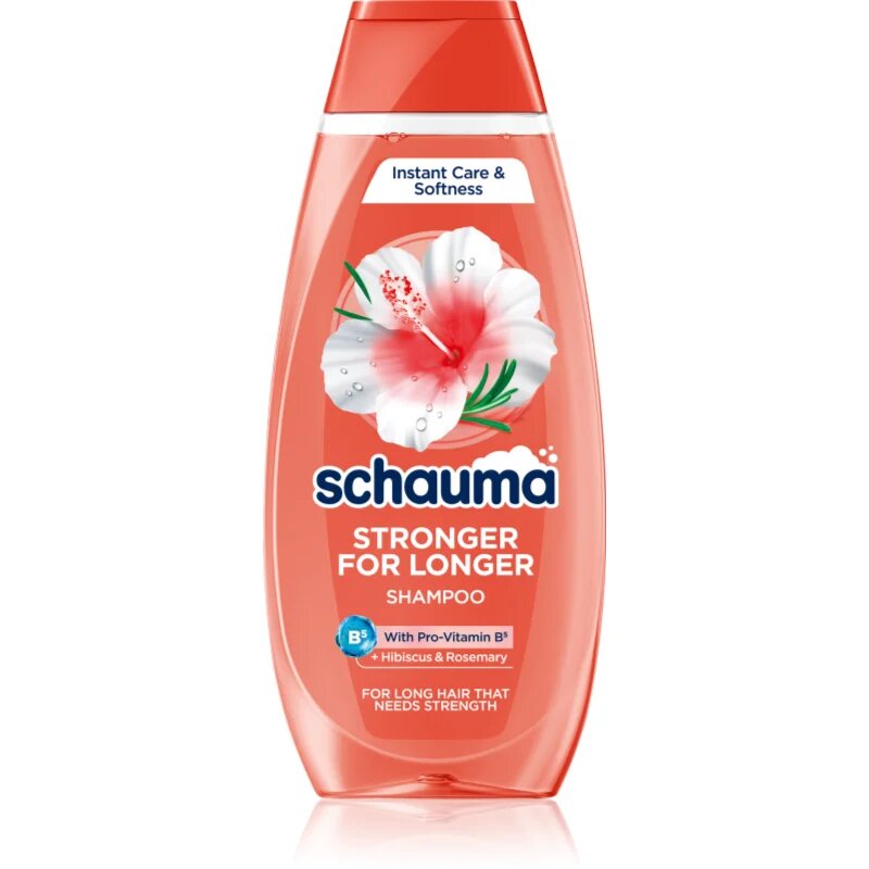 Schwarzkopf Schauma Stronger For Longer Hair šampon za okrepitev las za dolge lase Hibiscus & Rosemary 400 ml