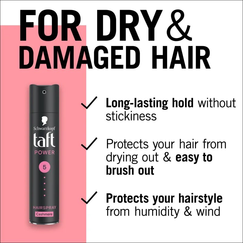 Schwarzkopf Taft Power Cashmere lak za lase z ekstra močnim utrjevanjem za suhe in poškodovane lase Cashmere 250 ml