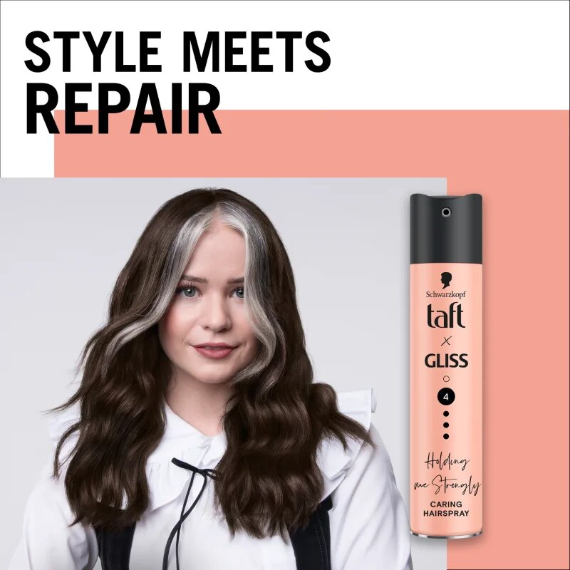 Schwarzkopf Taft x Gliss lak za lase z ekstra močnim utrjevanjem Holding me Strongly 250 ml