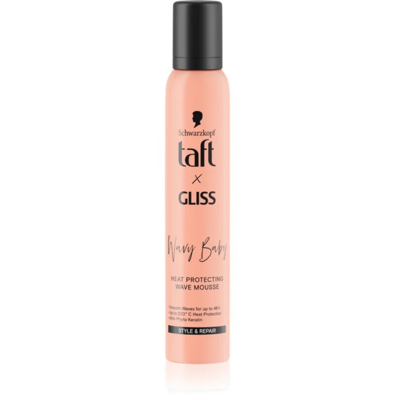 Schwarzkopf Taft x Gliss pena za volumen in obliko pričeske ki ščiti med toplotnim oblikovanjem za valovite in kodraste lase 200 ml