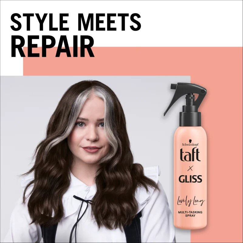 Schwarzkopf Taft x Gliss večnamensko pršilo za toplotno oblikovanje las Lovely Long 150 ml