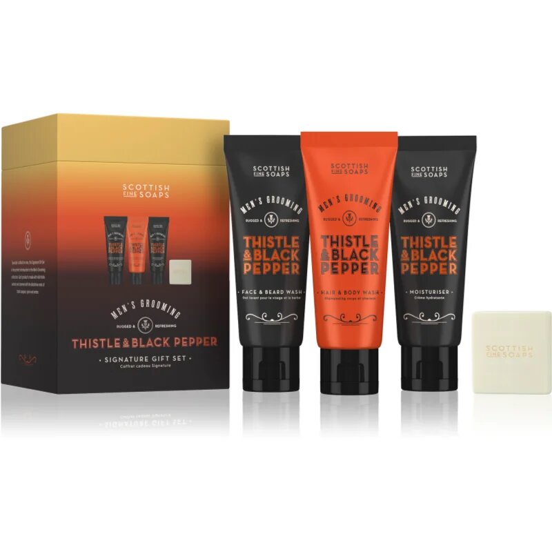 Scottish Fine Soaps Thistle & Black Pepper darilni set za moške