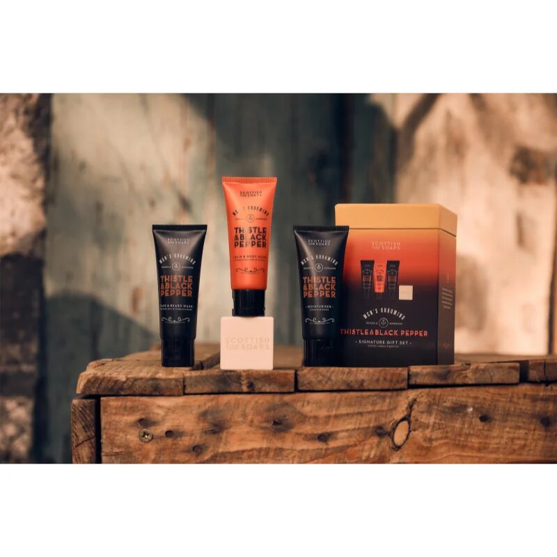 Scottish Fine Soaps Thistle & Black Pepper darilni set za moške