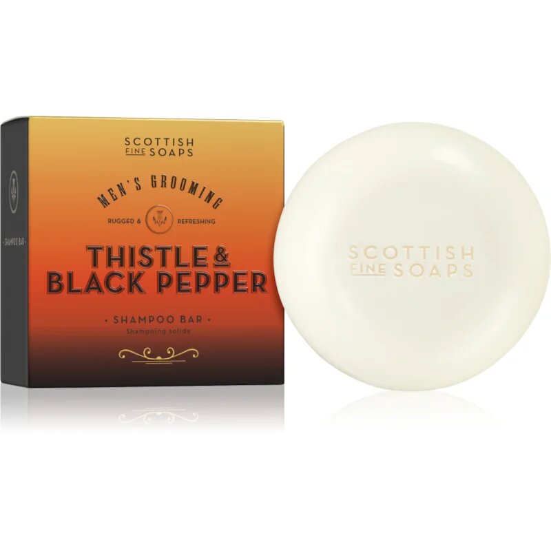 Scottish Fine Soaps Thistle & Black Pepper trdi šampon za moške 100 g