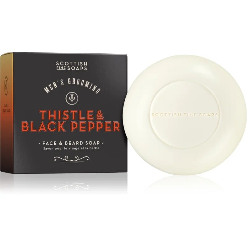 Scottish Fine Soaps Thistle & Black Pepper trdo milo za obraz in brado 100 g