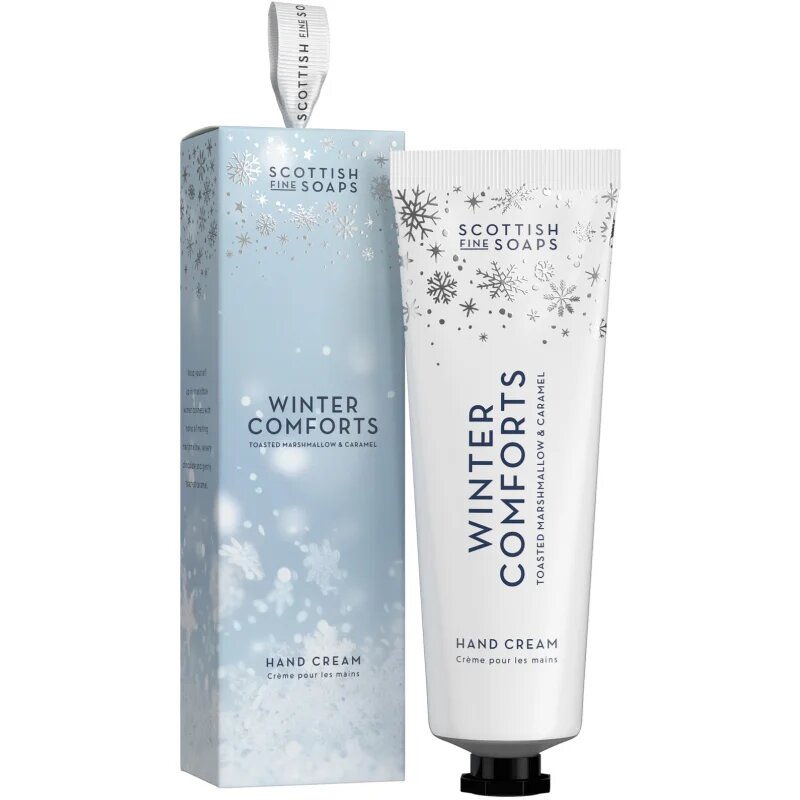 Scottish Fine Soaps Winter Comforts krema za roke v škatlici dišave Toasted Marshmallow & Caramel 75 ml