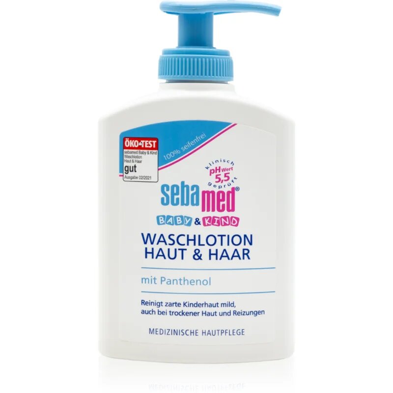 Sebamed Baby emulzija za umivanje za telo in lase z dozirno črpalko 200 ml