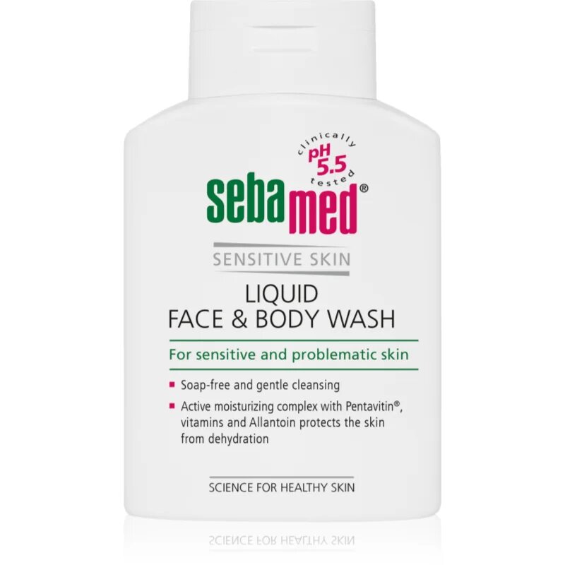 Sebamed Face & Body Wash Sensitive Skin nežna emulzija za umivanje tela in obraza za občutljivo kožo 200 ml