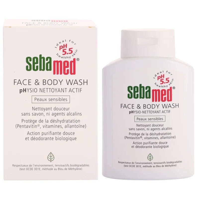 Sebamed Face & Body Wash Sensitive Skin nežna emulzija za umivanje tela in obraza za občutljivo kožo 200 ml