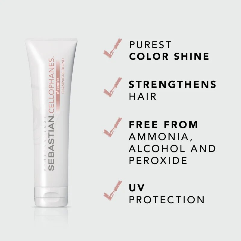 Sebastian Professional Cellophanes maska ki vrača sijaj barvanim lasem odtenek Rose Blond 300 ml