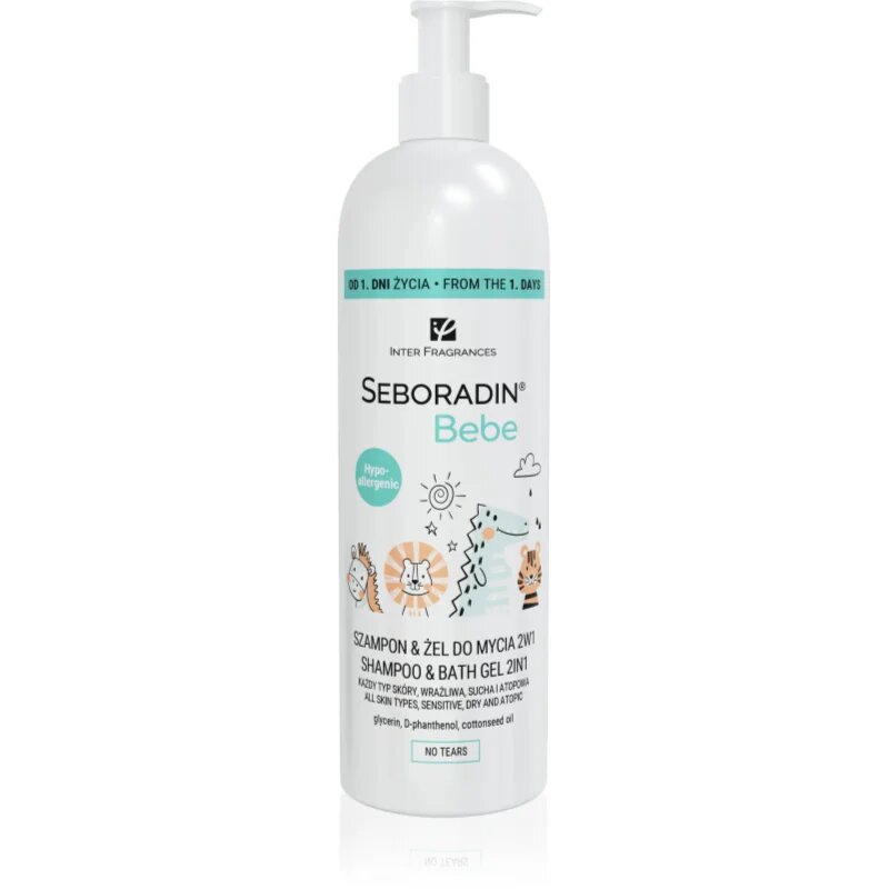 Seboradin Bebe gel za prhanje in šampon 2v1 za otroke od rojstva 500 ml