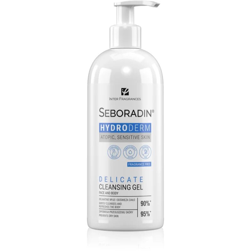 Seboradin Hydroderm nežni čistilni gel za telo in obraz za občutljivo kožo 400 ml