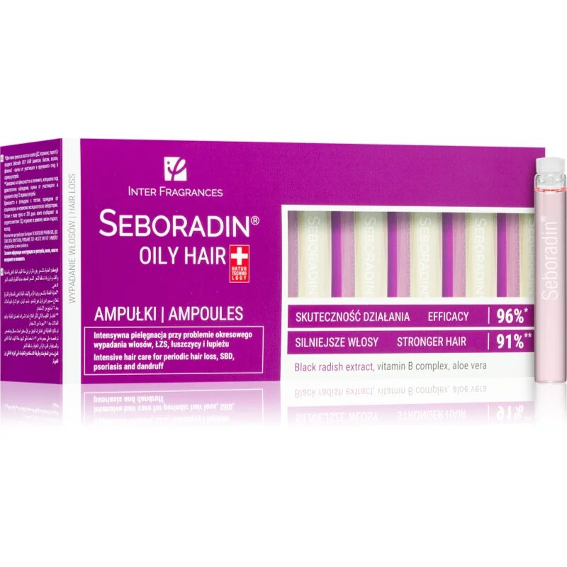 Seboradin Oily Hair ampule proti prhljaju in izpadanju las 14x55 ml