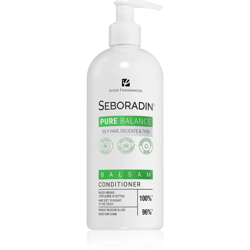 Seboradin Pure Balance balzam za mastne tanke in porozne lase 400 ml