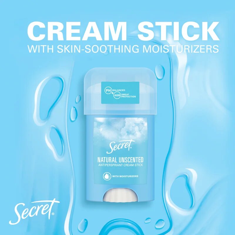 Secret Natural Unscented Antiperspirant Cream Stick kremasti antiperspirant za ženske 40 ml