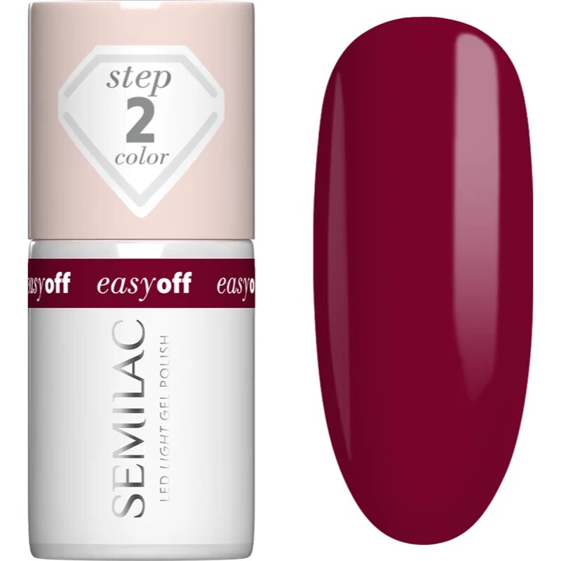 Semilac Easy Off Step 2 gel lak za nohte z uporabo UV/LED lučke odtenek Cherry Coke 7 ml