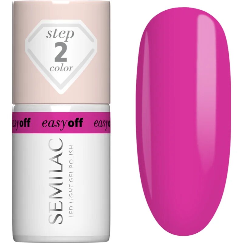 Semilac Easy Off Step 2 gel lak za nohte z uporabo UV/LED lučke odtenek Magenta Crush 7 ml