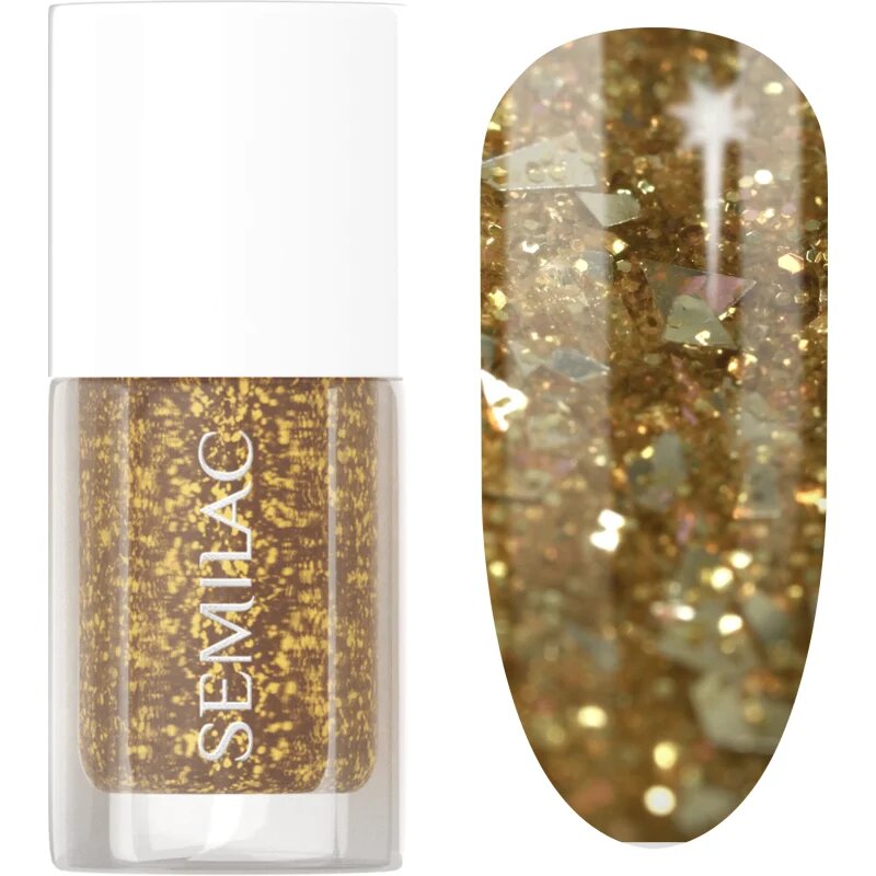 Semilac Glitter Nails bleščeči lak za nohte odtenek 042 Flakes of Gold 7 ml