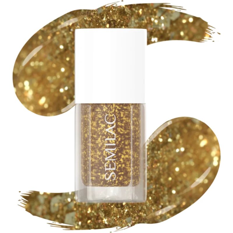 Semilac Glitter Nails bleščeči lak za nohte odtenek 042 Flakes of Gold 7 ml