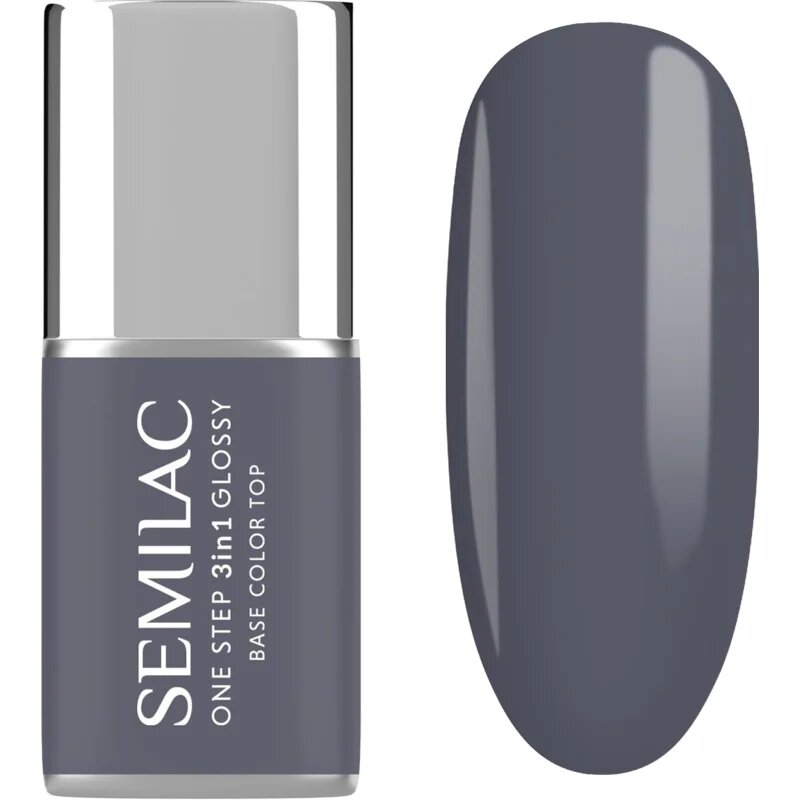 Semilac One Step 3in1 Glossy gel lak za nohte odtenek 185 Stone Grey 7 ml