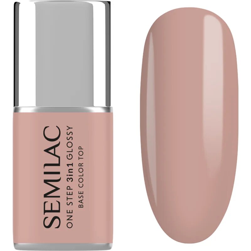 Semilac One Step 3in1 Glossy gel lak za nohte odtenek 210 French Beige 7 ml