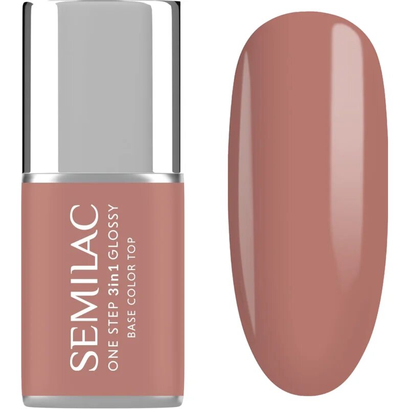 Semilac One Step 3in1 Glossy gel lak za nohte odtenek 235 Peach Beige 7 ml