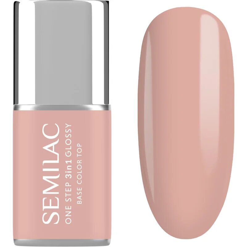 Semilac One Step 3in1 Glossy gel lak za nohte odtenek 450 Light Peach 7 ml