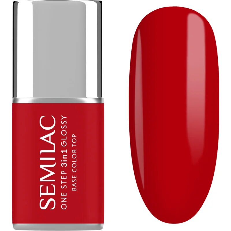 Semilac One Step 3in1 Glossy gel lak za nohte odtenek 530 Scarlet 7 ml