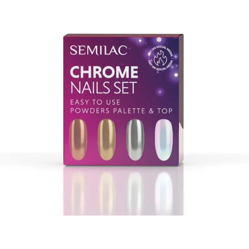 Semilac Set Chrome Nails darilni set za nohte