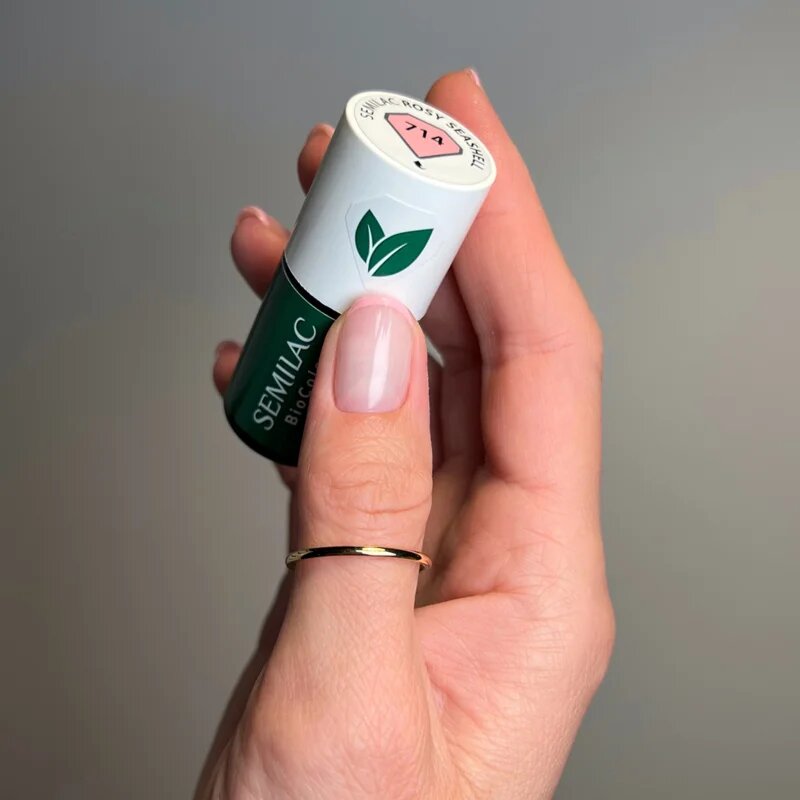 Semilac UV Hybrid BioColor gel lak za nohte z uporabo UV/LED lučke odtenek 714 Rosy Seashell 7 ml