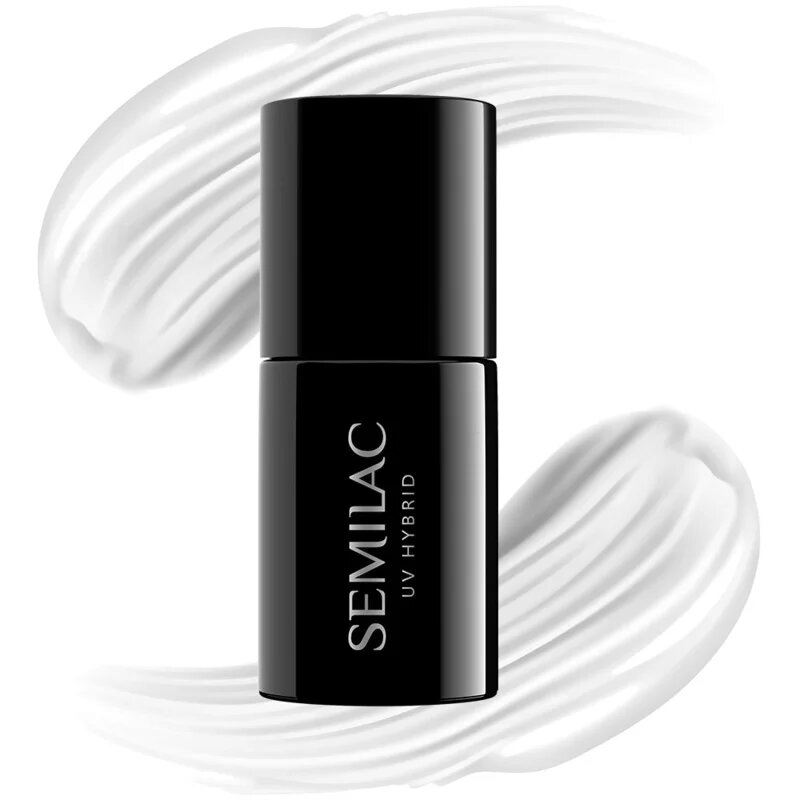 Semilac UV Hybrid Black & White gel lak za nohte odtenek 001 Strong White 7 ml