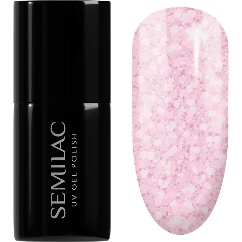 Semilac UV Hybrid Crushed_ICE gel lak za nohte z uporabo UV/LED lučke odtenek 491 Strawberry Ice 7 ml